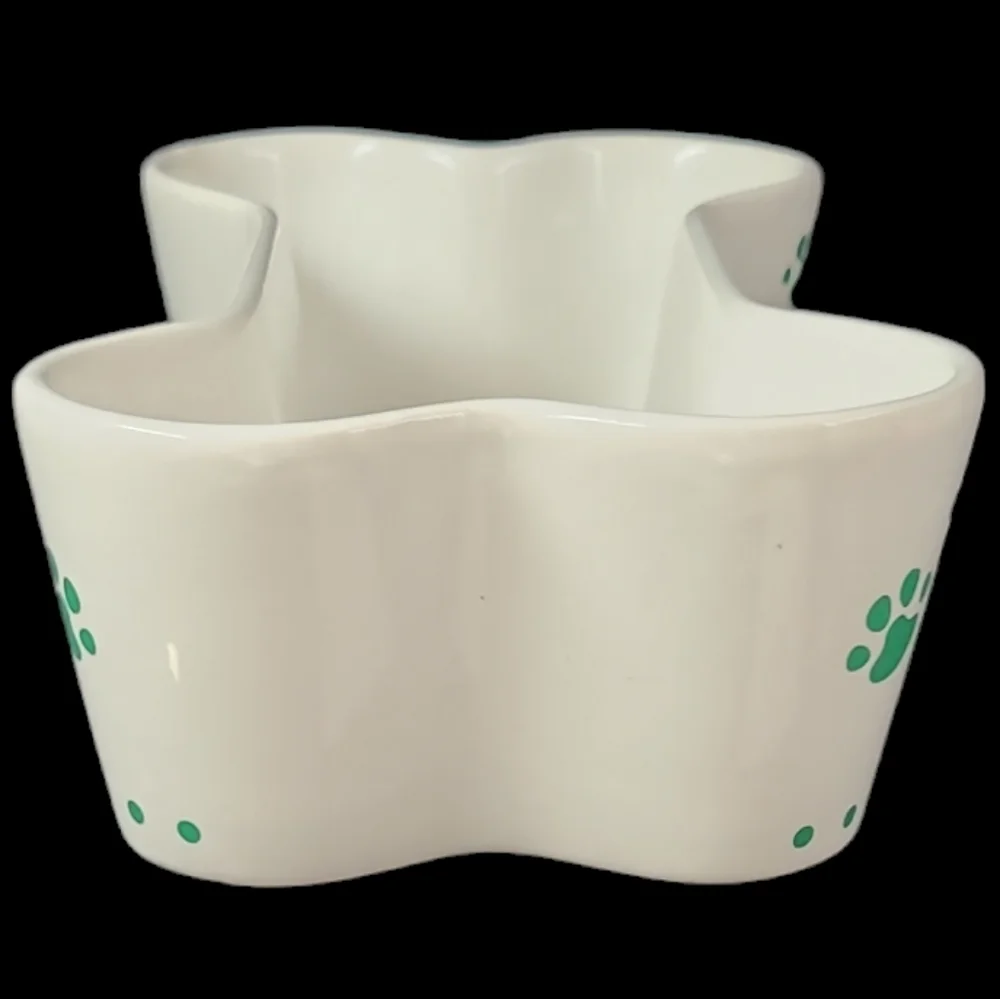 SANTA PAWS BONE SHAPED WHITE PET BOWL